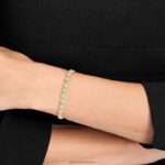 anjelsky náramok okrúhly rez, dlažba, biela, pozlátená B8ZNT549 Swarovski šperky - Image 2