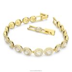 anjelsky náramok okrúhly rez, dlažba, biela, pozlátená B8ZNT549 Swarovski šperky - Image 3