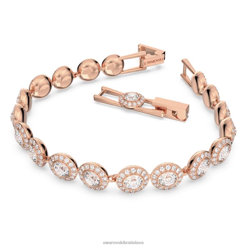 anjelsky náramok okrúhly výbrus, dlažba, biela, pozlátená ružovým zlatom B8ZNT551 Swarovski šperky - Image 3