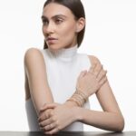 anjelsky náramok okrúhly výbrus, dlažba, biela, pozlátená ružovým zlatom B8ZNT551 Swarovski šperky - Image 6