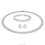 anjelsky set okrúhly výbrus, biely, rhodiovaný B8ZNT371 Swarovski šperky