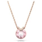 bella v prívesok okrúhly strih, ružové, pozlátené ružovým zlatom B8ZNT184 Swarovski šperky