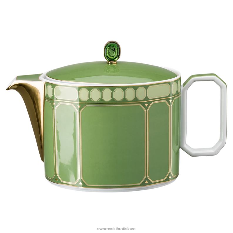 cajnik_signum_porcelan_zelena_b8znt1728_swarovski_dekoracie.jpg čajník signum porcelán, zelená B8ZNT1728 Swarovski dekorácie - Image 1