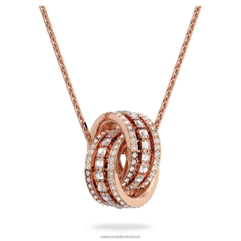 dalej_privesok_prepletene_kruhy_biele_pozlatene_ruzovym_zlatom_b8znt197_swarovski_sperky.jpg ďalej prívesok prepletené kruhy, biele, pozlátené ružovým zlatom B8ZNT197 Swarovski šperky - Image 1