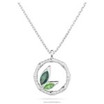 delliový náhrdelník okrúhly tvar, bambus, zelená, rhodiované B8ZNT87 Swarovski šperky