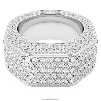 dextera krúžok tvar osemuholníka, dlažba, biela, rhodiované B8ZNT1042 Swarovski šperky
