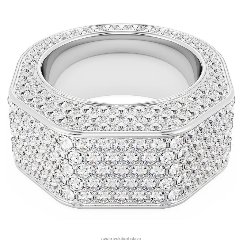 dextera_kruzok_tvar_osemuholnika_dlazba_biela_rhodiovane_b8znt1042_swarovski_sperky.jpg dextera krúžok tvar osemuholníka, dlažba, biela, rhodiované B8ZNT1042 Swarovski šperky - Image 1
