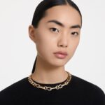 dextera náhrdelník vyhlásenie, zmiešané odkazy, biele, pozlátené B8ZNT43 Swarovski šperky - Image 2