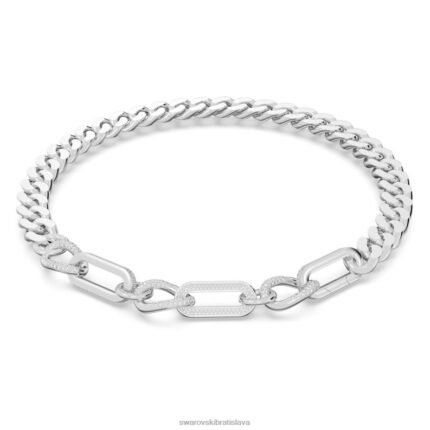 dextera náhrdelník vyhlásenie, zmiešané odkazy, biele, rhodiované B8ZNT37 Swarovski šperky