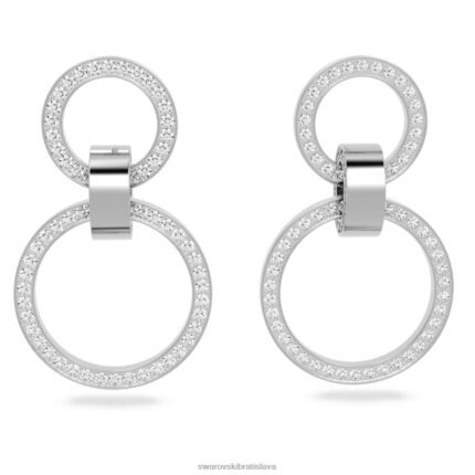duté kruhové náušnice biela, rhodiovaná B8ZNT902 Swarovski šperky