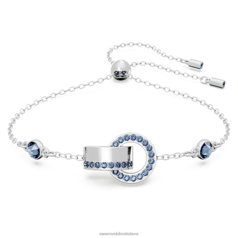 duty_naramok_zamkova_slucka_modra_rhodiovana_b8znt462_swarovski_sperky.jpg dutý náramok zámková slučka, modrá, rhodiovaná B8ZNT462 Swarovski šperky - Image 1