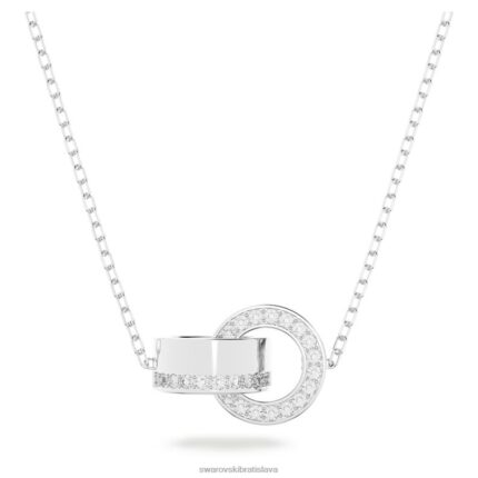 dutý prívesok zámková slučka, biela, rhodiovaná B8ZNT209 Swarovski šperky