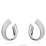 existujú kruhové náušnice biela, rhodiovaná B8ZNT897 Swarovski šperky