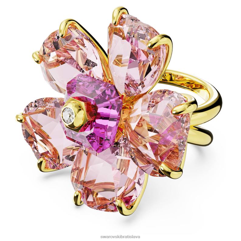 florere_koktailovy_prsten_kvet_ruzovy_pozlateny_b8znt1034_swarovski_sperky.jpg florere koktailový prsteň kvet, ružový, pozlátený B8ZNT1034 Swarovski šperky - Image 1