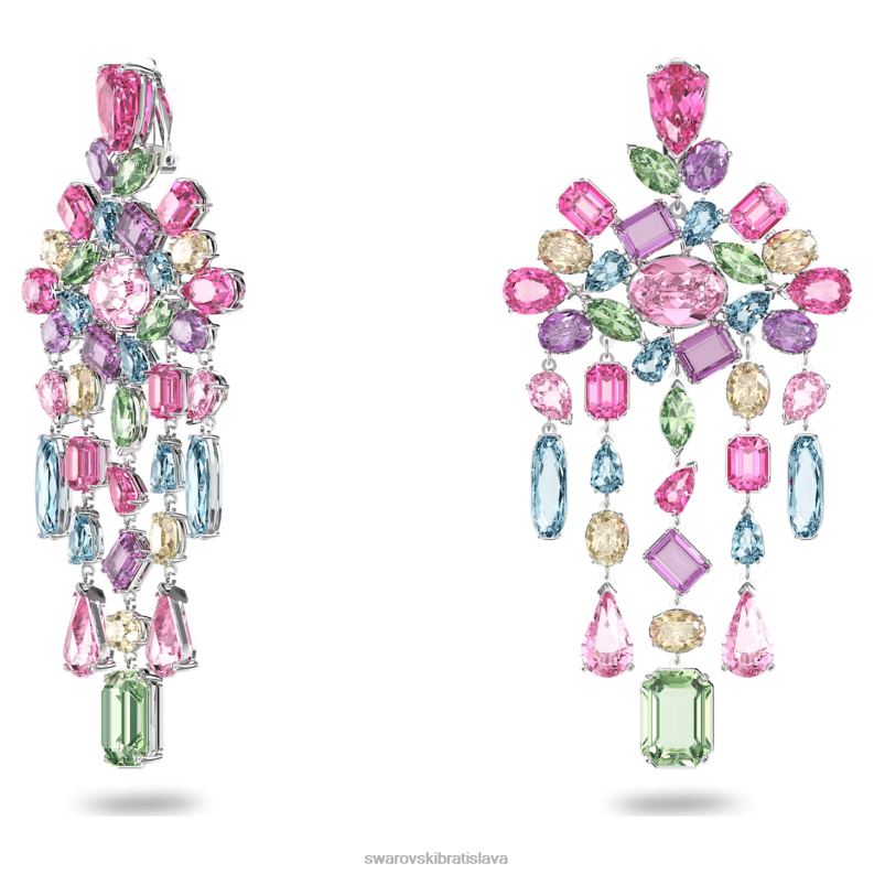 gema klipsové náušnice zmiešané rezy, luster, viacfarebné, rhodiované B8ZNT955 Swarovski šperky - Image 3