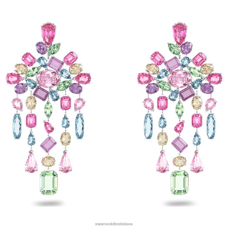 gema klipsové náušnice zmiešané rezy, luster, viacfarebné, rhodiované B8ZNT955 Swarovski šperky - Image 1