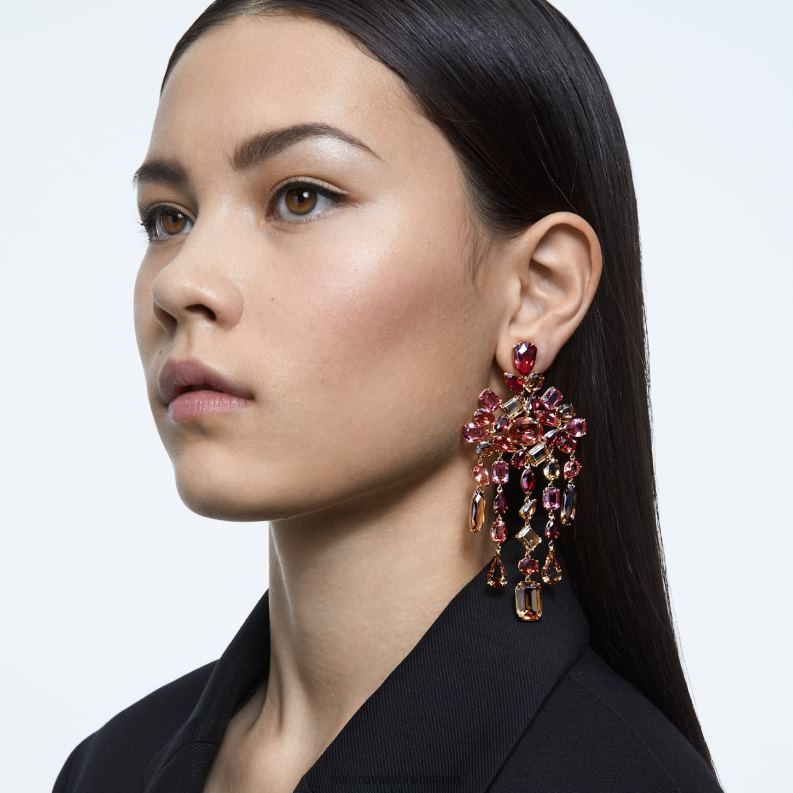 gema klipsové náušnice zmiešané strihy, luster, viacfarebný, pozlátený B8ZNT945 Swarovski šperky - Image 2