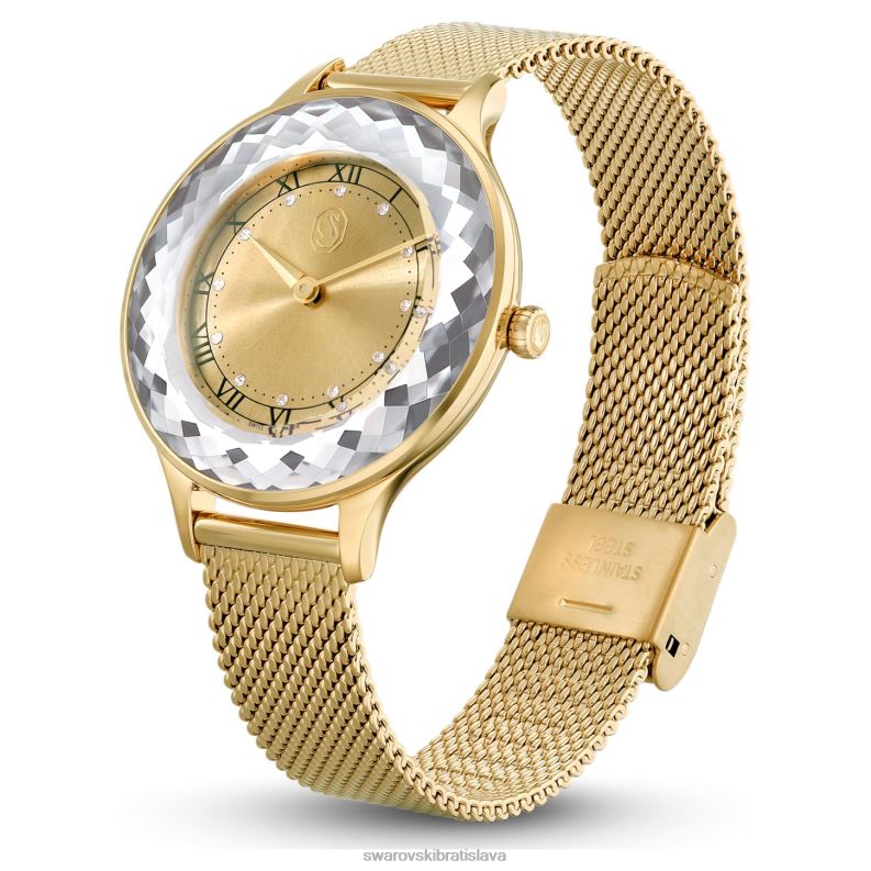 hodinky octea nova švajčiarska výroba, kovový náramok, zlatý tón, zlatá povrchová úprava B8ZNT1147 Swarovski príslušenstvo - Image 3
