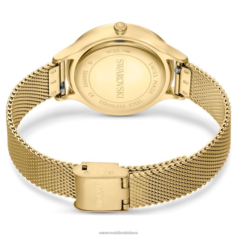 hodinky octea nova švajčiarska výroba, kovový náramok, zlatý tón, zlatá povrchová úprava B8ZNT1147 Swarovski príslušenstvo - Image 4