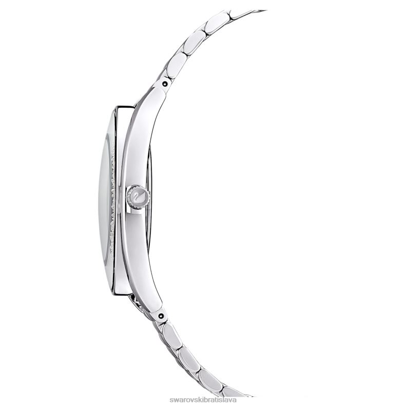 hodinky s kryštalickou aurou švajčiarska výroba, kovový náramok, strieborný tón, nehrdzavejúca oceľ B8ZNT1235 Swarovski príslušenstvo - Image 3