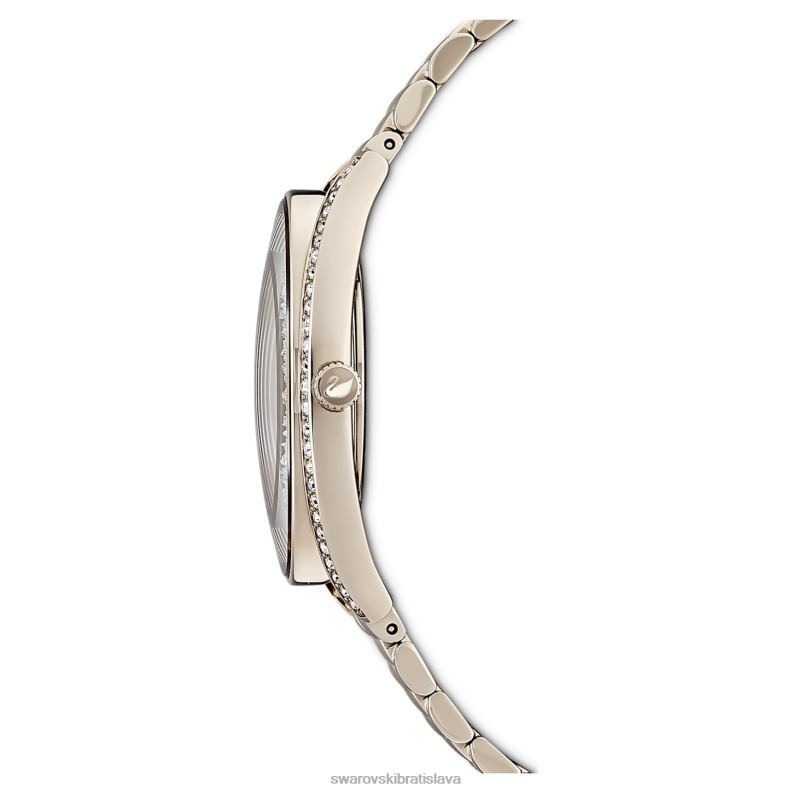 hodinky s kryštalickou aurou švajčiarska výroba, kovový náramok, zlatý tón, šampanské zlaté prevedenie B8ZNT1138 Swarovski príslušenstvo - Image 3