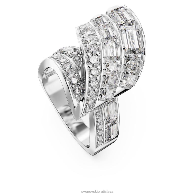 hyperbola koktailový prsteň uhlíkovo neutrálny oxid zirkoničitý, zmiešané rezy, biely, rhodiovaný B8ZNT996 Swarovski šperky - Image 4