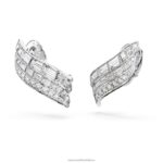 hyperbola náušnice uhlíkovo neutrálny oxid zirkoničitý, zmiešané rezy, biely, rhodiovaný B8ZNT973 Swarovski šperky - Image 4