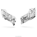 hyperbola náušnice uhlíkovo neutrálny oxid zirkoničitý, zmiešané rezy, biely, rhodiovaný B8ZNT973 Swarovski šperky - Image 5