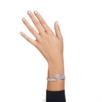 hyperbolový náramok uhlíkovo neutrálny oxid zirkoničitý, zmiešané rezy, biely, rhodiovaný B8ZNT591 Swarovski šperky - Image 2