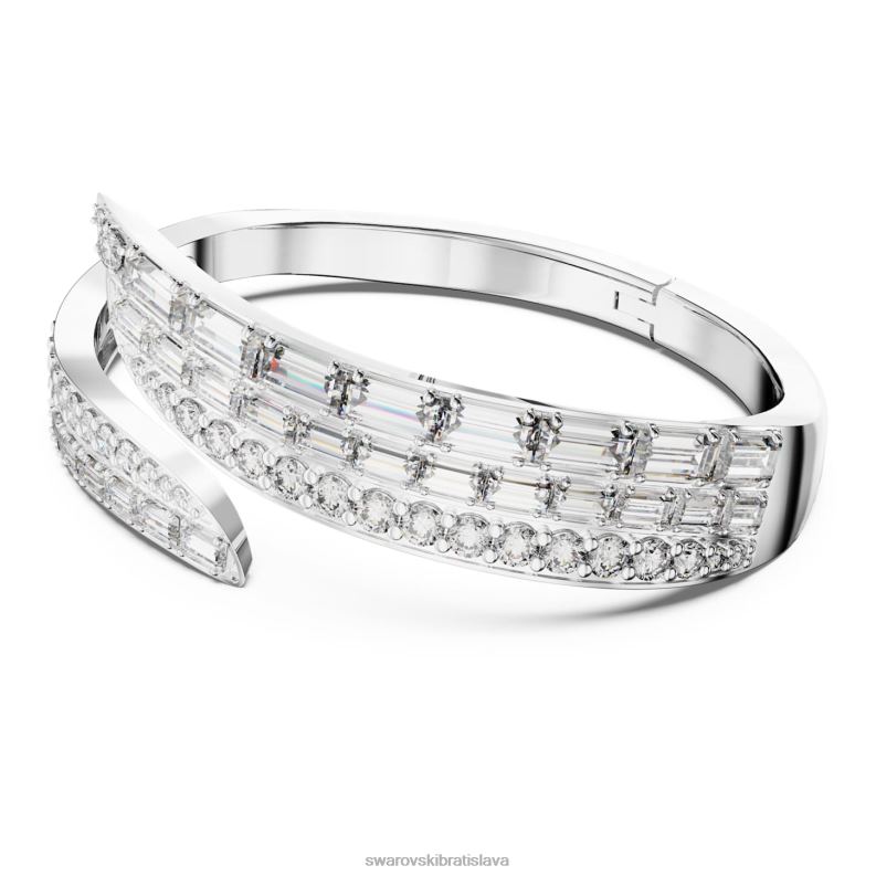hyperbolový náramok uhlíkovo neutrálny oxid zirkoničitý, zmiešané rezy, biely, rhodiovaný B8ZNT591 Swarovski šperky - Image 3
