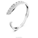 hyperbolový náramok uhlíkovo neutrálny oxid zirkoničitý, zmiešané rezy, biely, rhodiovaný B8ZNT591 Swarovski šperky - Image 4