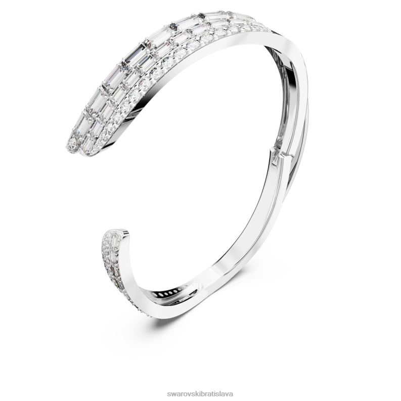 hyperbolový náramok uhlíkovo neutrálny oxid zirkoničitý, zmiešané rezy, biely, rhodiovaný B8ZNT591 Swarovski šperky - Image 4