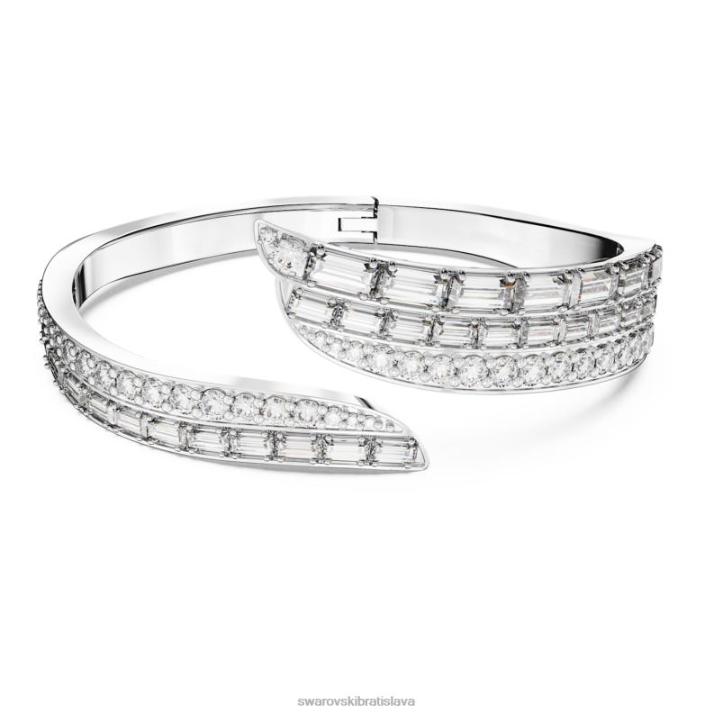 hyperbolovy_naramok_uhlikovo_neutralny_oxid_zirkonicity_zmiesane_rezy_biely_rhodiovany_b8znt591_swarovski_sperky.jpg hyperbolový náramok uhlíkovo neutrálny oxid zirkoničitý, zmiešané rezy, biely, rhodiovaný B8ZNT591 Swarovski šperky - Image 1