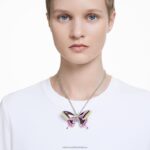 idylický prívesok a brošňa motýľ, viacfarebný, rhodiovaný B8ZNT332 Swarovski šperky - Image 2
