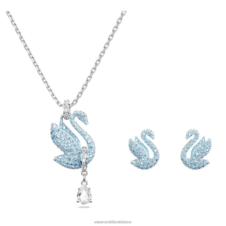 ikonicka_suprava_labuti_labut_modra_rhodiovana_b8znt404_swarovski_sperky.jpg ikonická súprava labutí labuť, modrá, rhodiovaná B8ZNT404 Swarovski šperky - Image 1