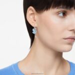ikonické labutie náušnice labuť, modrá, rhodiovaná B8ZNT835 Swarovski šperky - Image 2