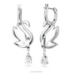 ikonické labutie náušnice labuť, modrá, rhodiovaná B8ZNT835 Swarovski šperky - Image 5