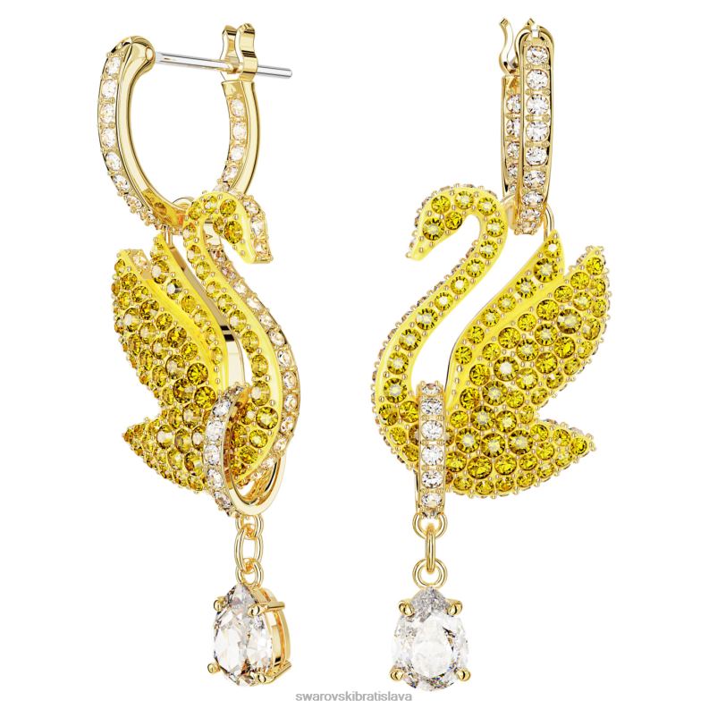 ikonicke_labutie_nausnice_labut_zlta_pozlatena_b8znt807_swarovski_sperky.jpg ikonické labutie náušnice labuť, žltá, pozlátená B8ZNT807 Swarovski šperky - Image 1