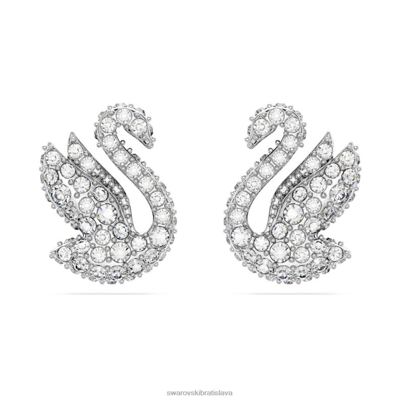ikonicke_napichovacie_nausnice_labute_labut_biela_rhodiovana_b8znt707_swarovski_sperky.jpg ikonické napichovacie náušnice labute labuť, biela, rhodiovaná B8ZNT707 Swarovski šperky - Image 1