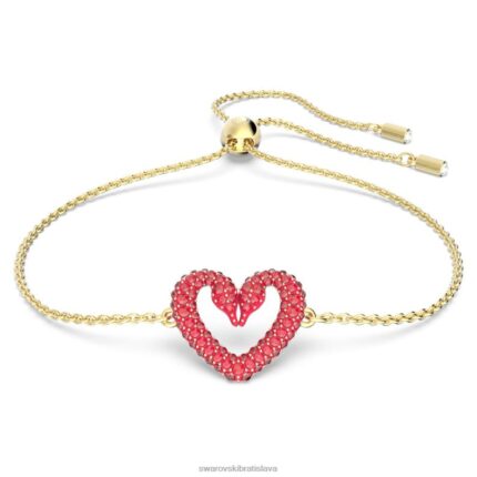 jeden náramok srdce, červené, pozlátené B8ZNT532 Swarovski šperky