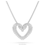 jeden prívesok srdce, biele, rhodiované B8ZNT339 Swarovski šperky