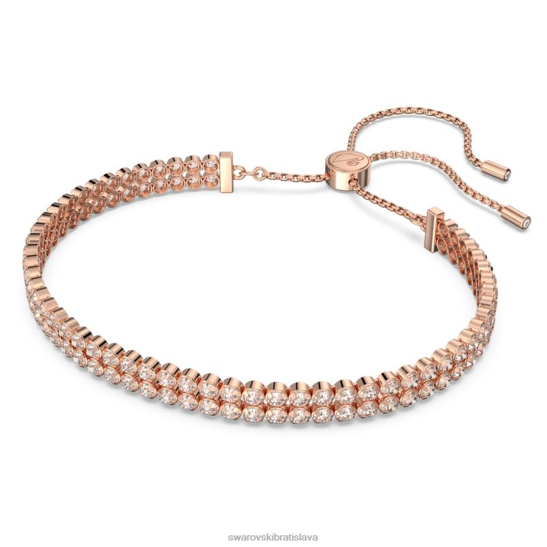 jemný náramok okrúhly výbrus, biely, pozlátený ružovým zlatom B8ZNT475 Swarovski šperky - Image 3