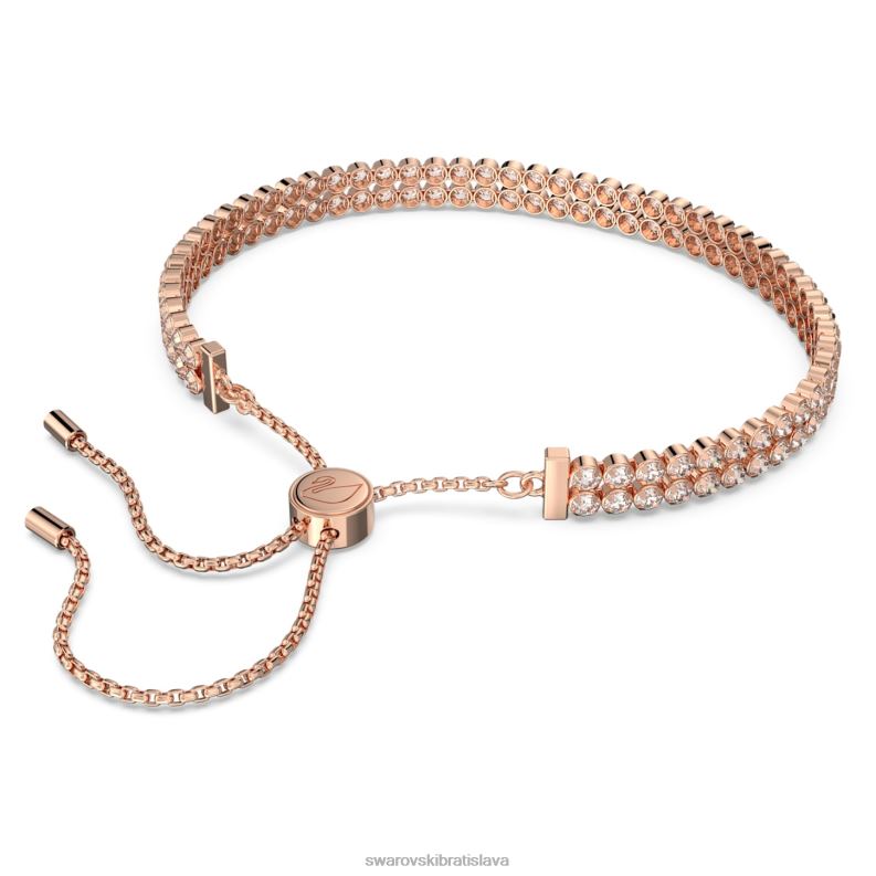 jemný náramok okrúhly výbrus, biely, pozlátený ružovým zlatom B8ZNT475 Swarovski šperky - Image 5