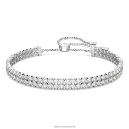 jemný náramok okrúhly výbrus, biely, rhodiovaný B8ZNT474 Swarovski šperky