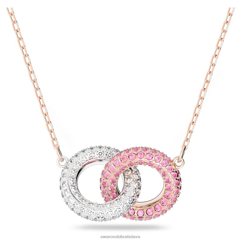 kamenny_nahrdelnik_prepletene_kruhy_ruzove_pozlatene_ruzovym_zlatom_b8znt35_swarovski_sperky.jpg kamenný náhrdelník prepletené kruhy, ružové, pozlátené ružovým zlatom B8ZNT35 Swarovski šperky - Image 1