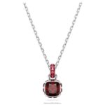 kamienkový prívesok hranatý výbrus január, červená, rhodiovaná B8ZNT212 Swarovski šperky