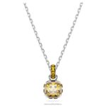 kamienkový prívesok hranatý výbrus november, žltá, rhodiovaná B8ZNT205 Swarovski šperky
