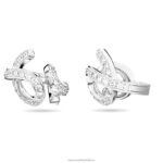 klipsové náušnice fluenta znovu zapálené kryštály, biele, rhodiované B8ZNT958 Swarovski šperky - Image 3