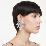 klipsové náušnice volta mašlička, biela, rhodiovaná B8ZNT959 Swarovski šperky - Image 2