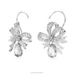 klipsové náušnice volta mašlička, biela, rhodiovaná B8ZNT959 Swarovski šperky - Image 4